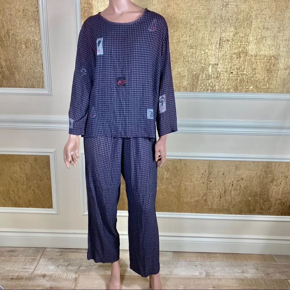 BREAD By Staley Gretzinger plaid 2 pieces set M